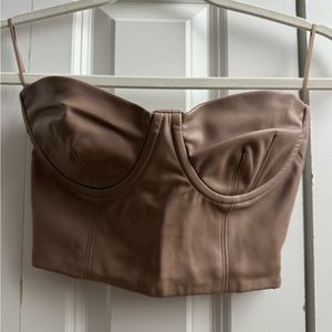 Corset crop top, nude color